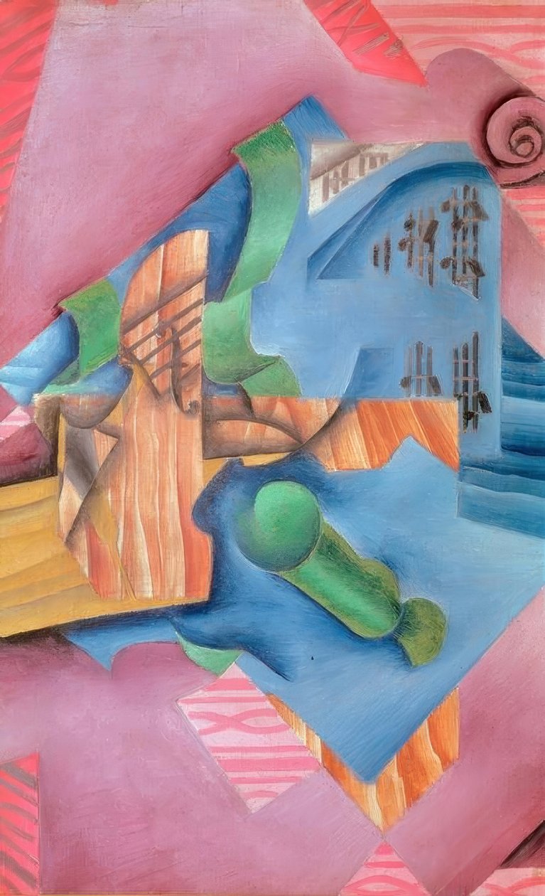 Violin og glas (stilleben) af Juan Gris