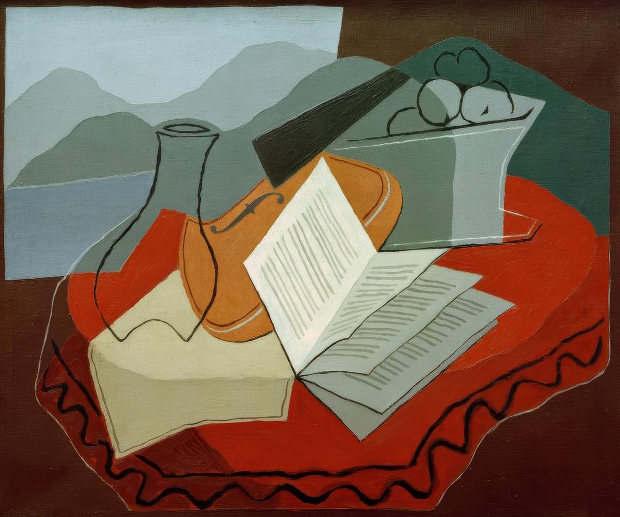 Violin i åbent vindue af Juan Gris