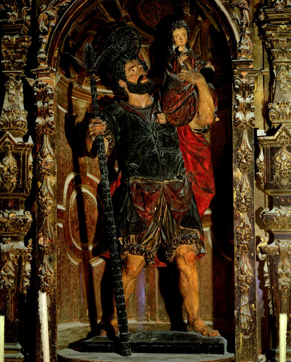 St. Christopher, 1597 (polykromt træ) af Juan Martinez Montanes