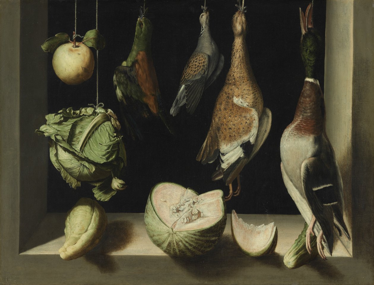 Stilleben med fuglevildt, 1600-03 af Juan Sanchez Cotan