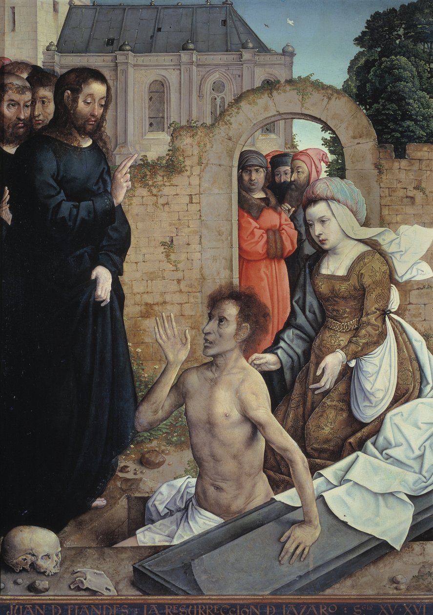 Lazarus opstandelse af Juan de Flandes