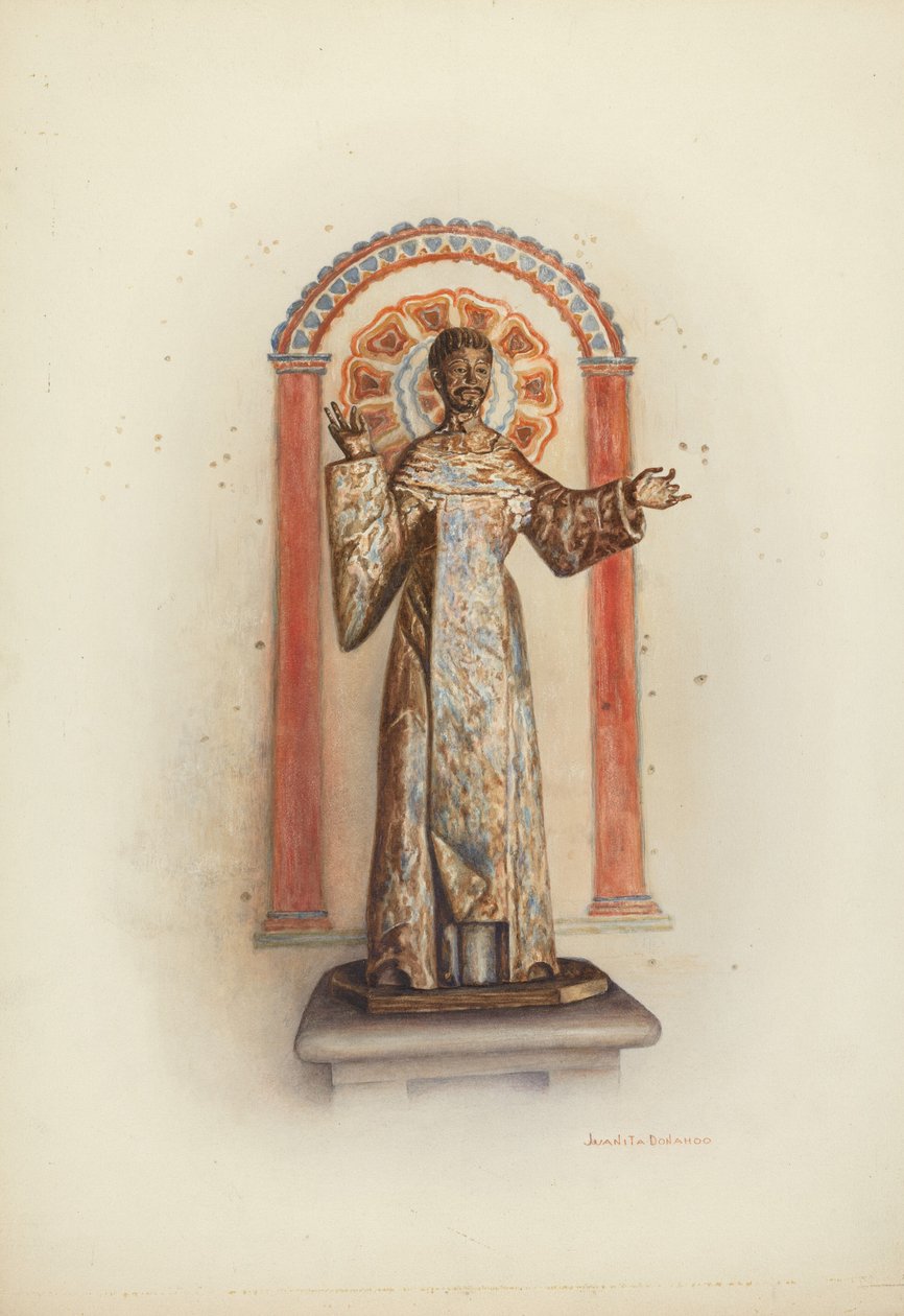Statue af Santo sandsynligvis St. Dominic, 1941. af Juanita Donahoo