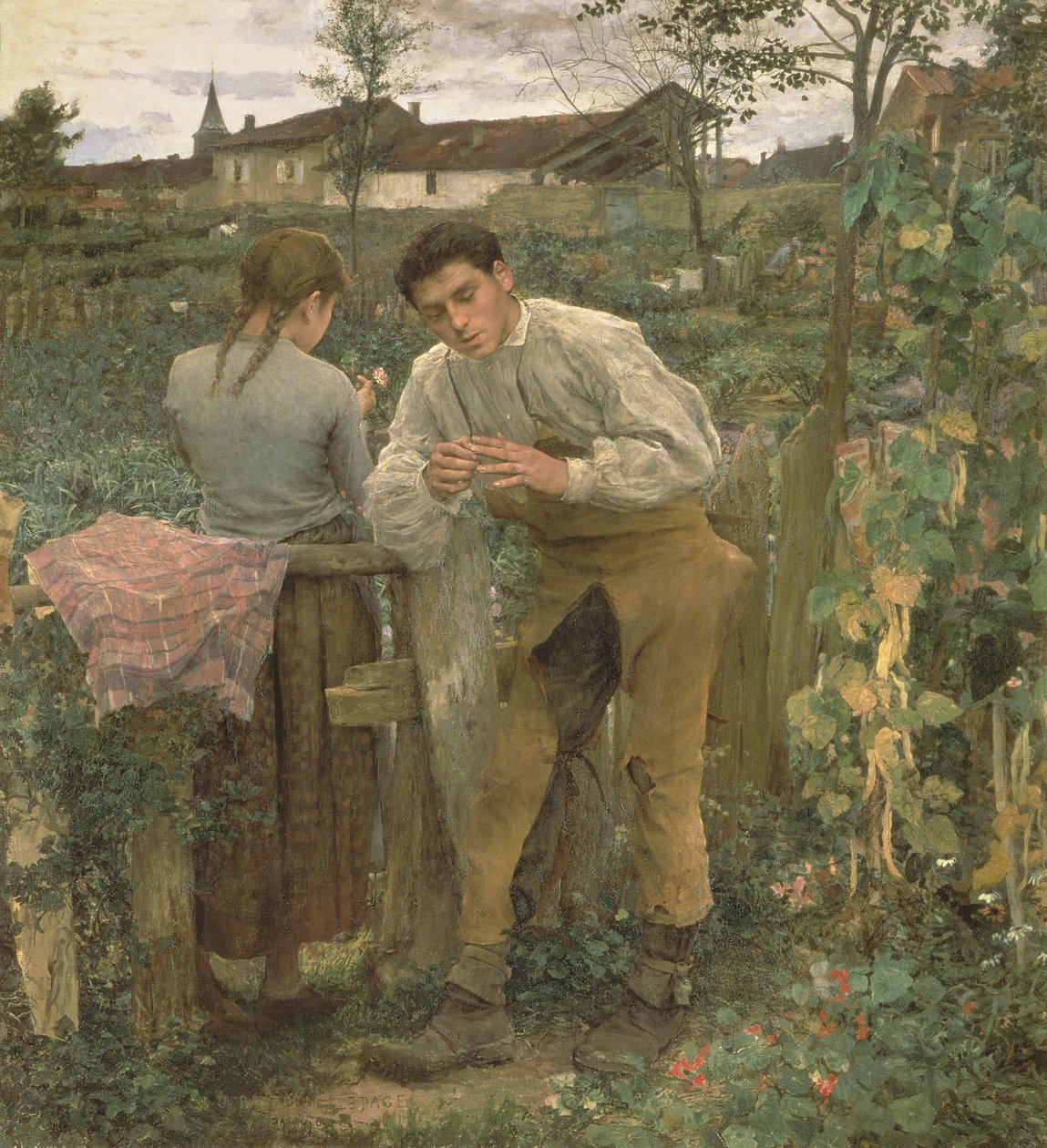 Landlig kærlighed, 1882 af Jules Bastien Lepage