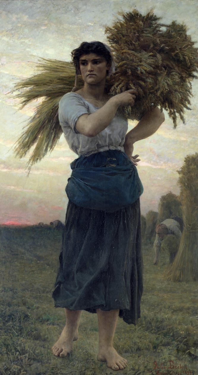 The Gleaner, 1877 af Jules Breton
