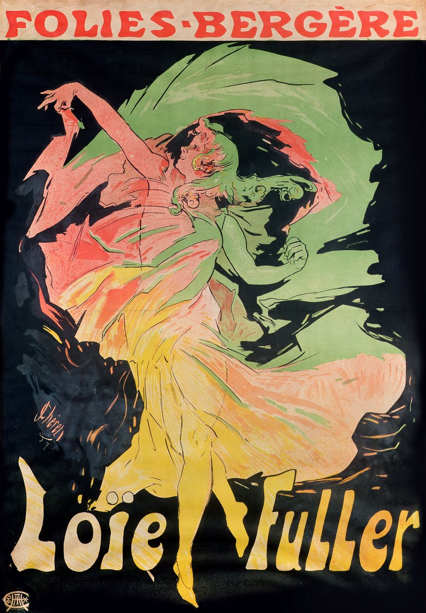 Folies Bergere: Loie Fuller, Frankrig, 1897 af Jules Cheret