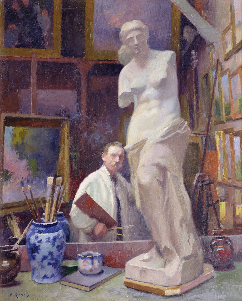 Ernest Renoux i hans studie, 50, rue Saint-Didier af Jules Ernest Renoux