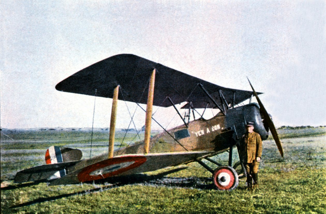 Yen A Bon jagerflyet, et britisk bygget Sopwith styret af løjtnant Pierre Daucourt, Verdun, 1916 (autokrom) af Jules Gervais Courtellemont