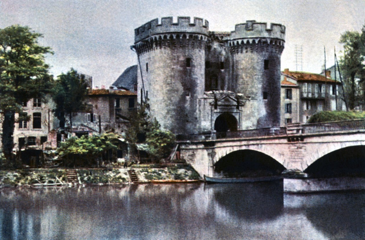Byporten Porte de France, Verdun, september 1916 (autokrom) af Jules Gervais Courtellemont
