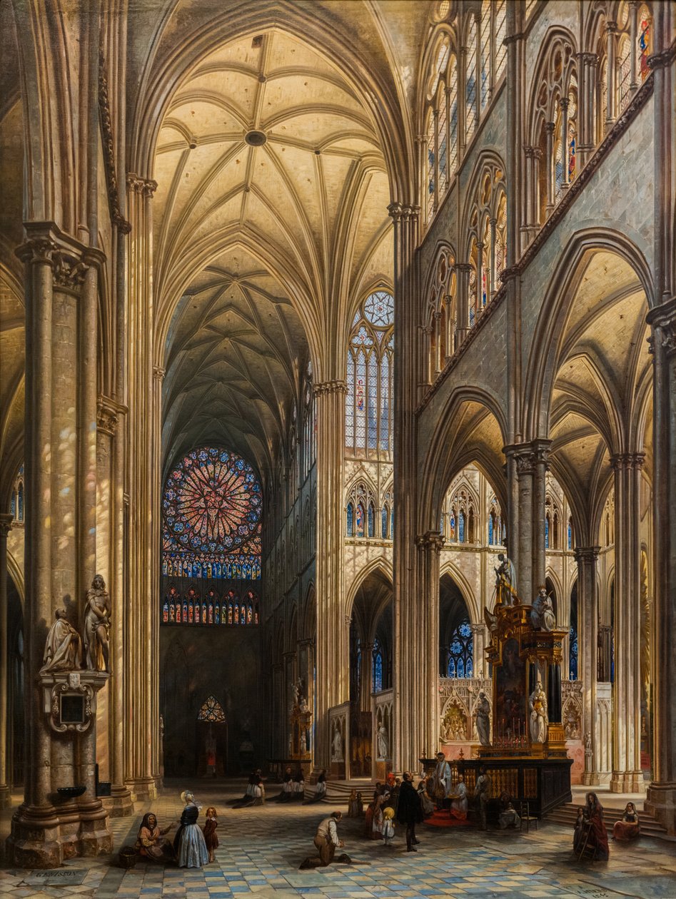 Interiør i katedralen i Amiens af Jules Victor Genisson