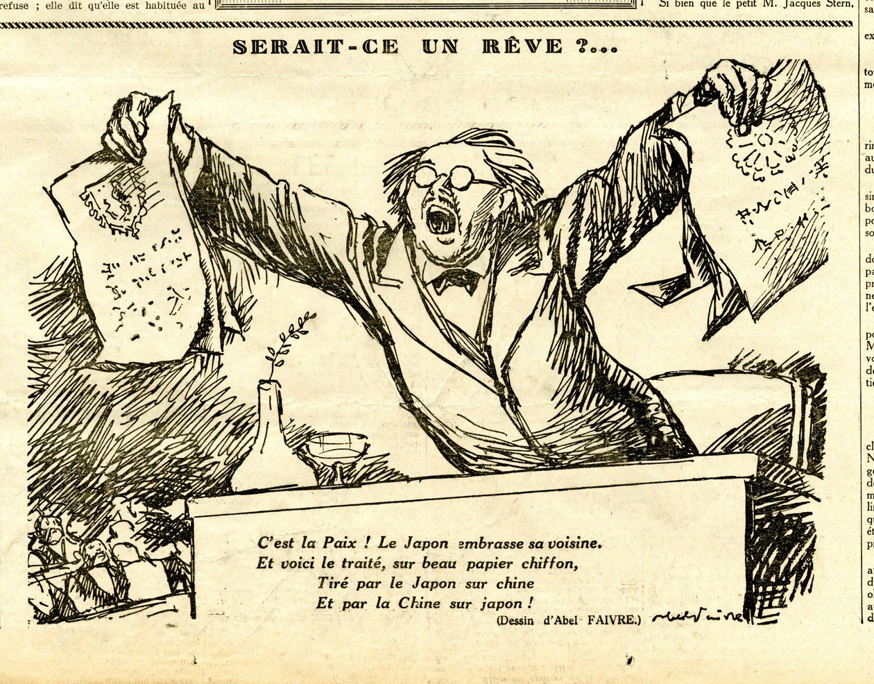 Oprigtig, satirisk i sort/hvid af Jules Abel Faivre