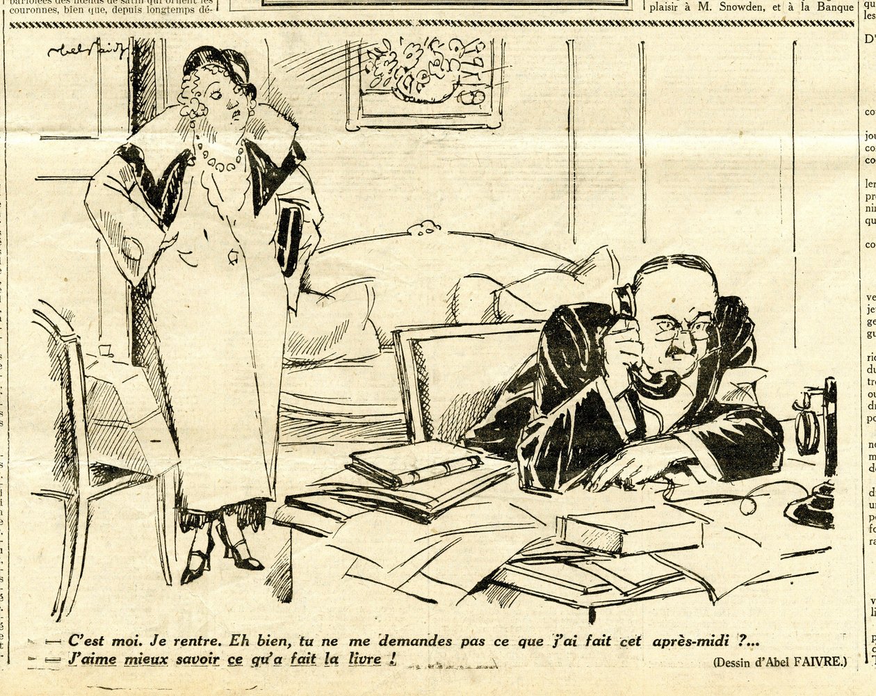 Oprigtig, satirisk i sort/hvid af Jules Abel Faivre