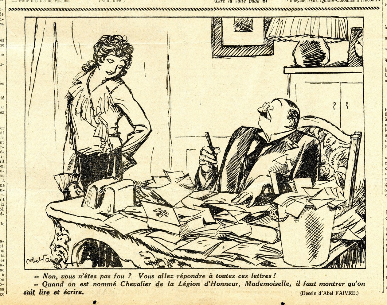 Oprigtig, satirisk i sort/hvid af Jules Abel Faivre