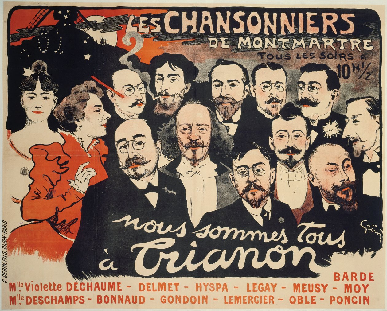 Sangskriverne fra Montmartre, ca. 1890. af Jules Alexandre Grün