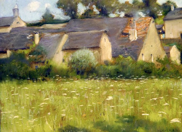Plein-Air Landscape (pastel på papir) af Jules Alexis Muenier