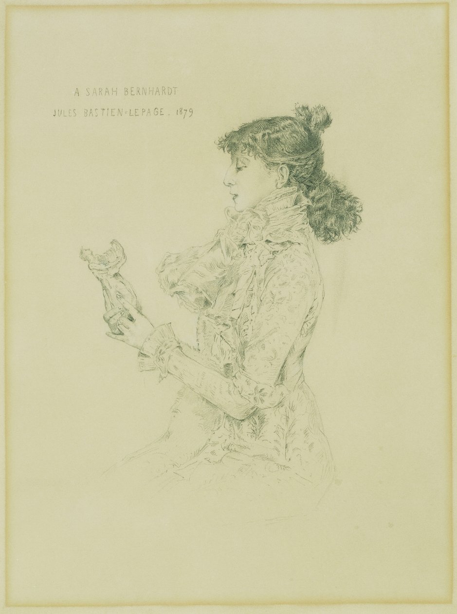 Portræt af Sarah Bernhardt, 1879 af Jules Bastien Lepage
