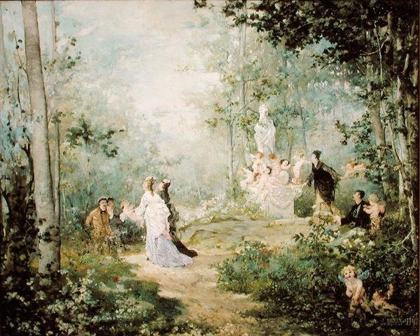 Scene Champetre (olie på lærred) af Jules Bastien Lepage