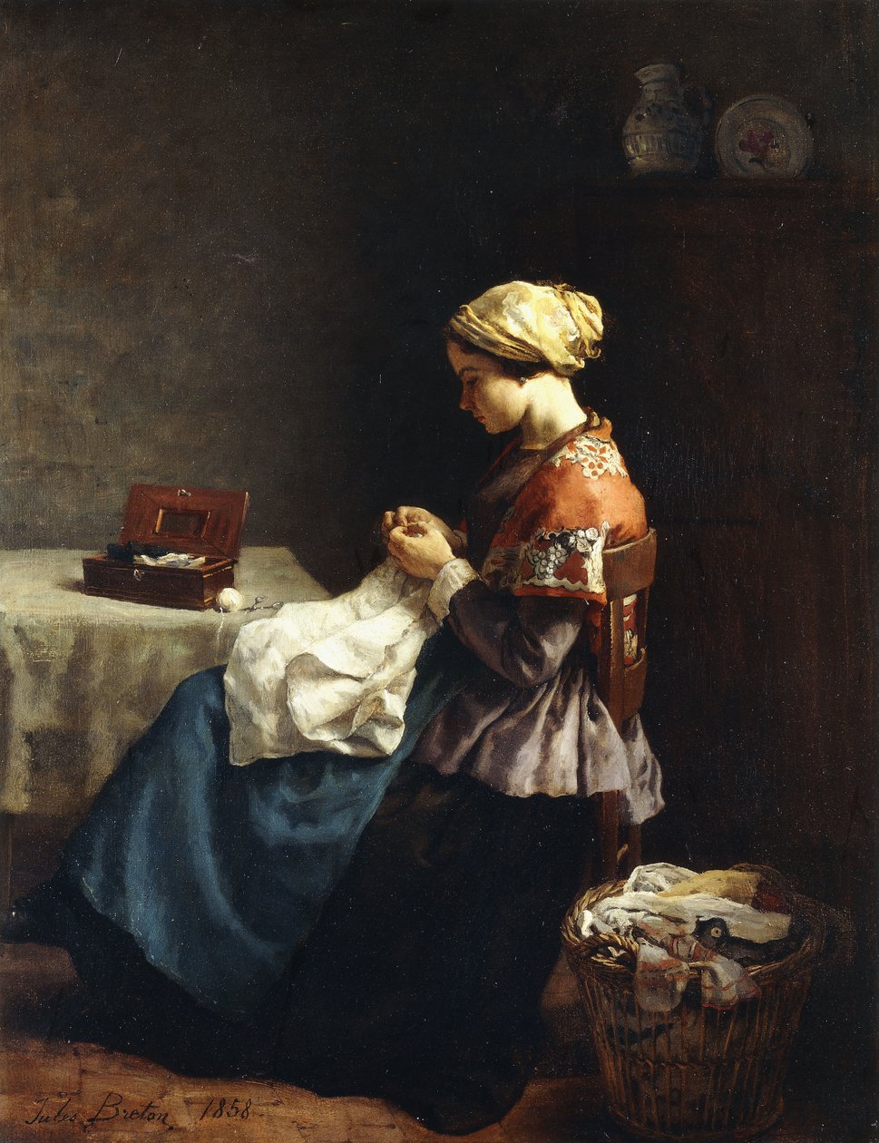 Den lille syerske, 1858 af Jules Breton