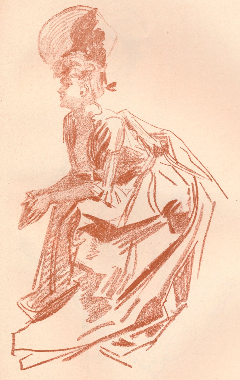Tegning i Sanguine, c1900 1903-1904 af Jules Cheret