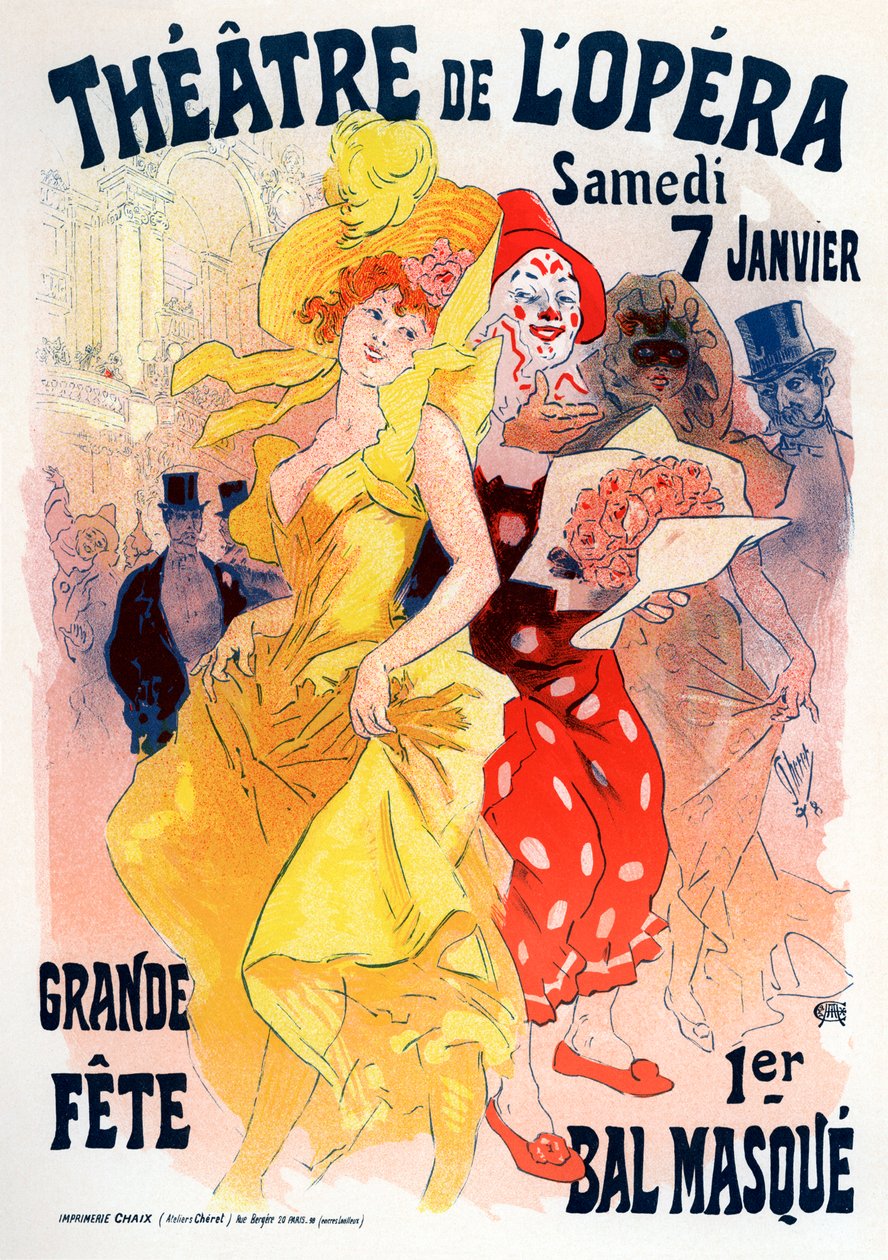 Operahus. Maskeboldplakat, 1898-1899 af Jules Cheret