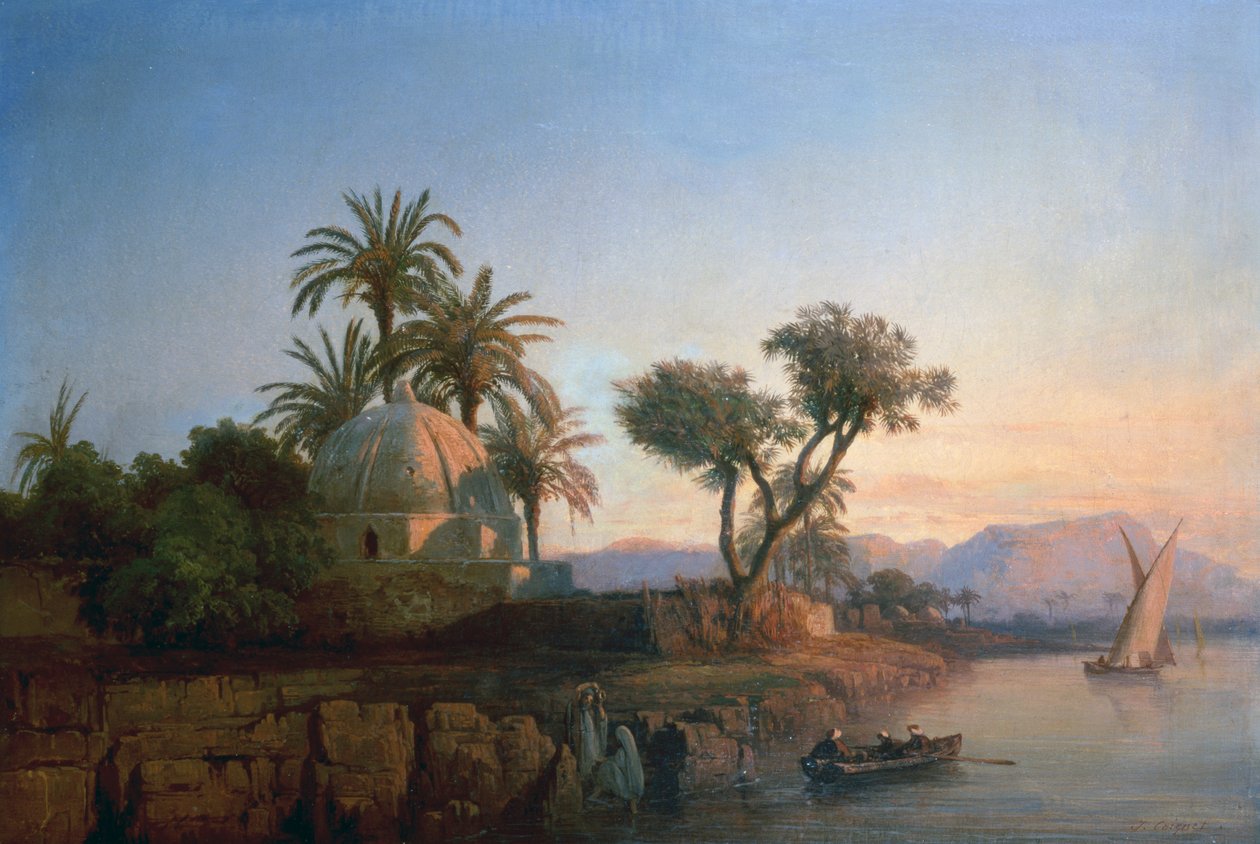 On the Nile (olie på lærred) af Jules Coignet