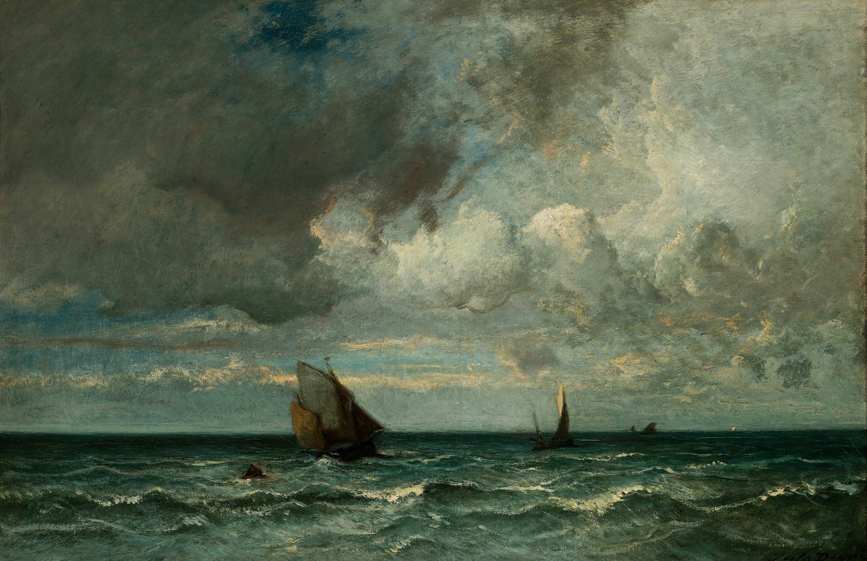 Gøer på flugt før stormen af Jules Dupré