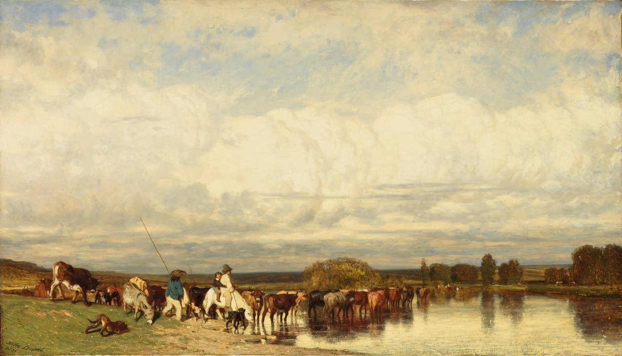 Køer, der krydser en Ford, 1836. af Jules Dupré