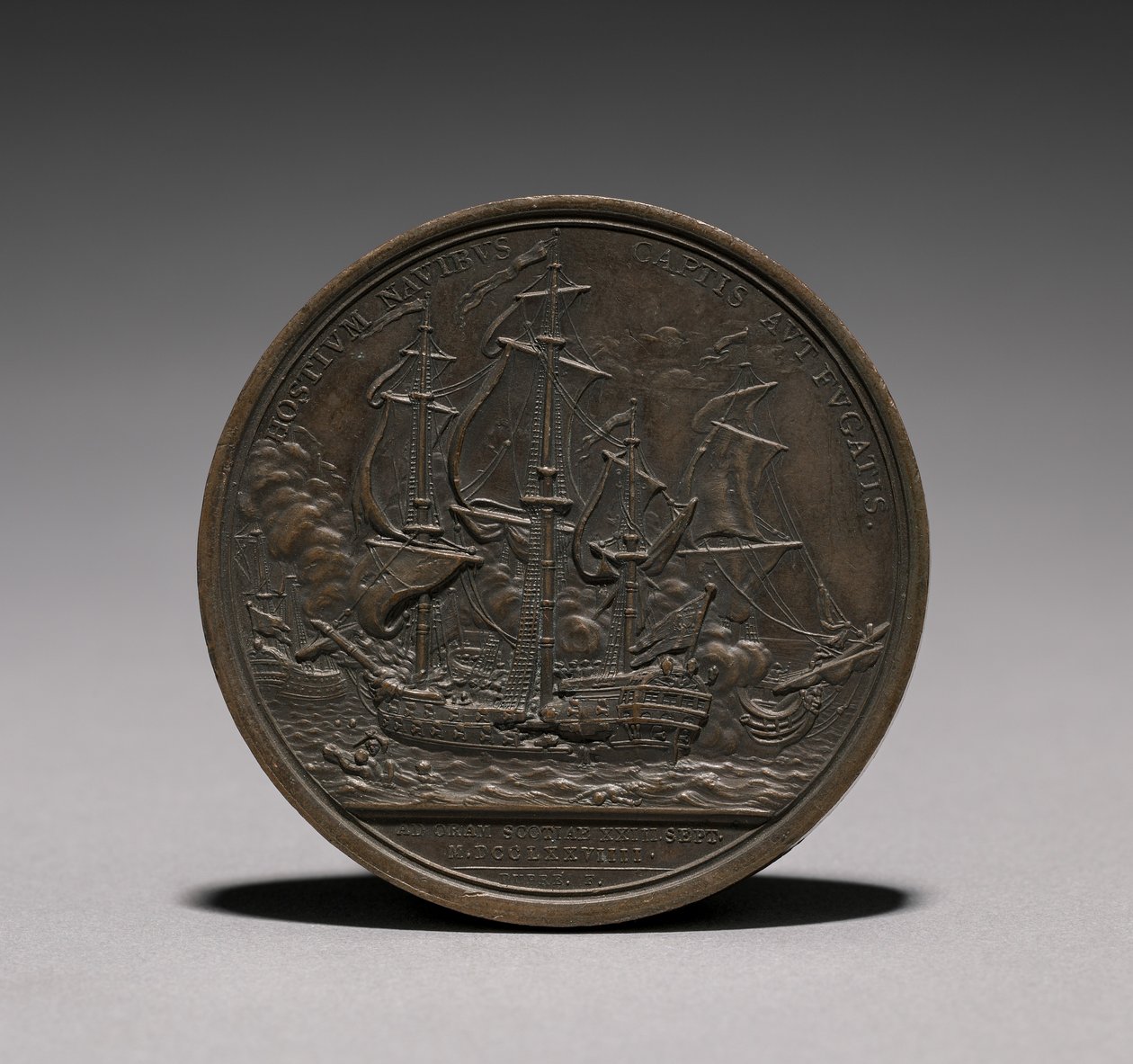 Medalje: John Paul Jones omvendt. af Jules Dupré