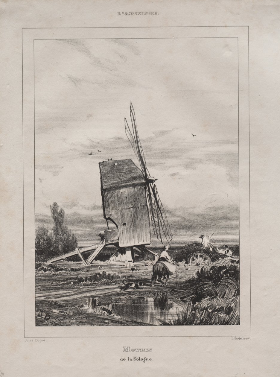 Mølle i Sologne, Frankrig, 1835. af Jules Dupré
