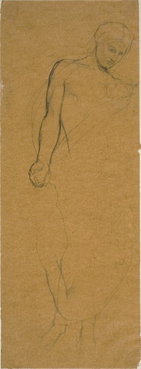 Studie af en stående draperet figur af Jules Elie Delaunay