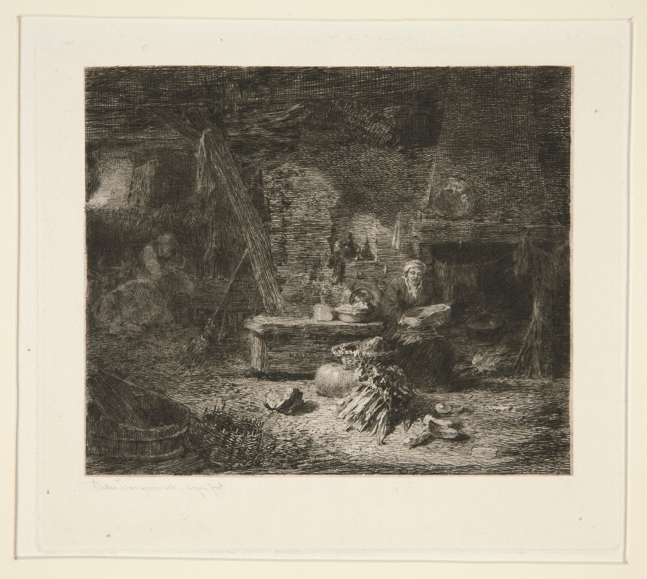 Interiør af et hollandsk køkken af Jules Ferdinand Jacquemart