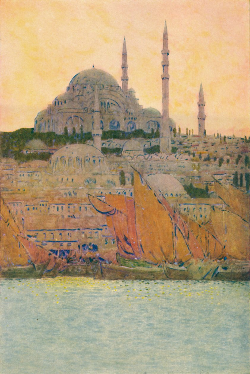 Suleiman-moskeen i Konstantinopel, 1913 af Jules Guerin