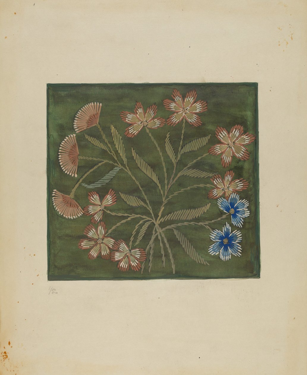Broderet cover, ca. 1936. af Jules Lefevere