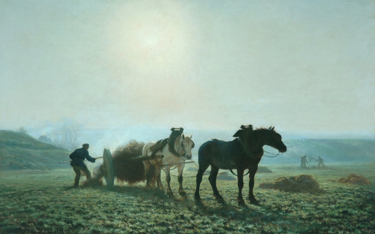 Heste på en mark, 1873 af Jules Leon Montigny