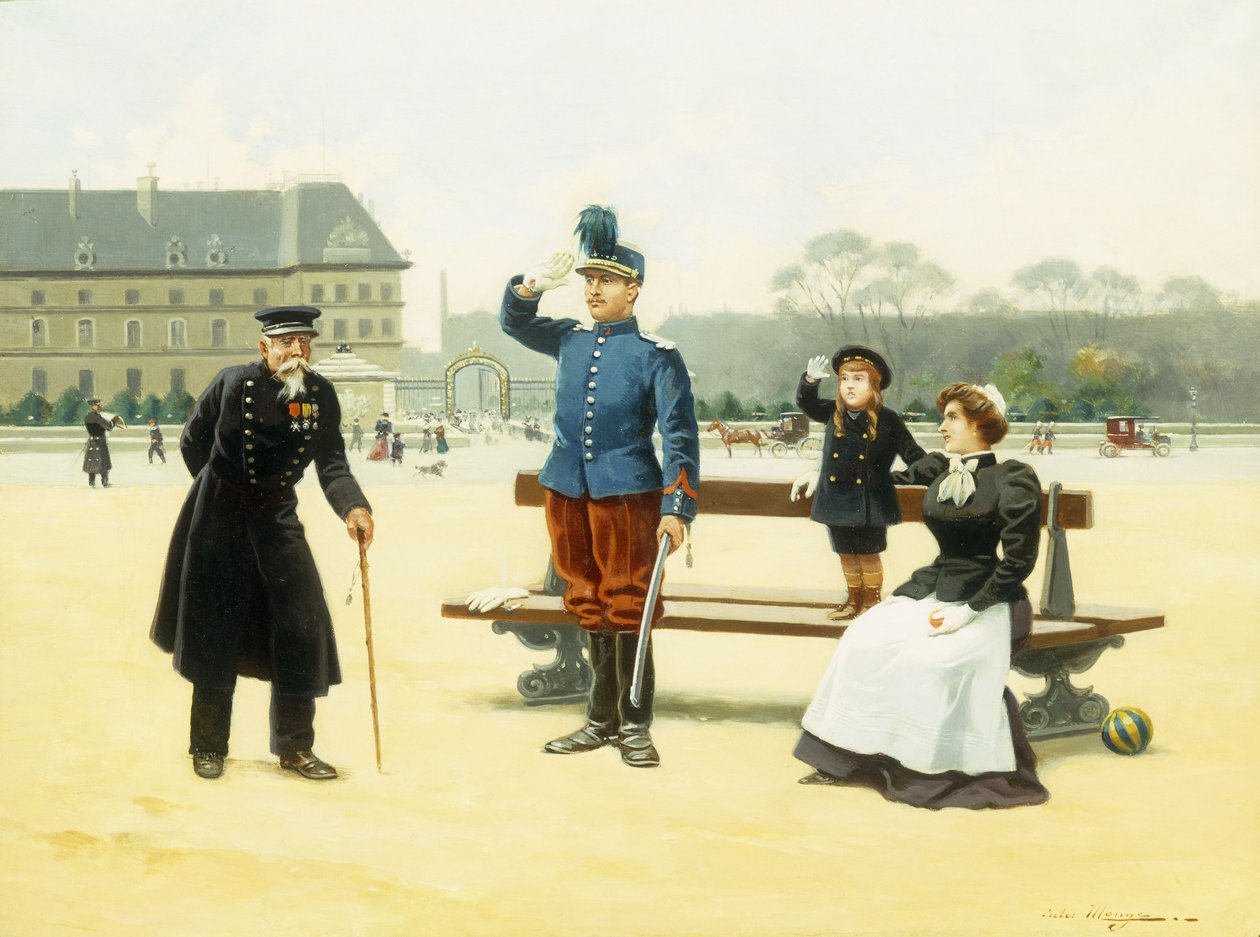 The Salute (olie på lærred) af Jules Monge