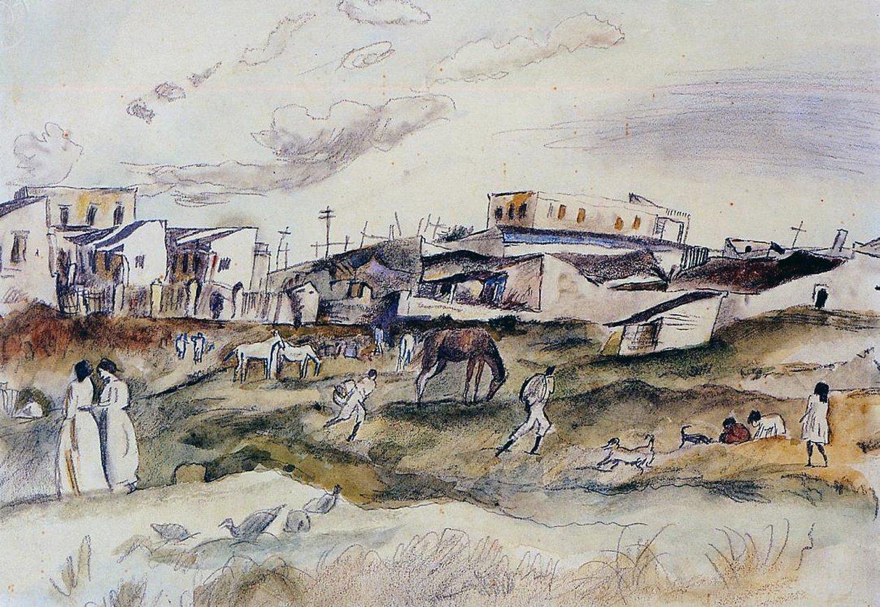 En gade i Havana, Cuba, 1917 af Jules Pascin