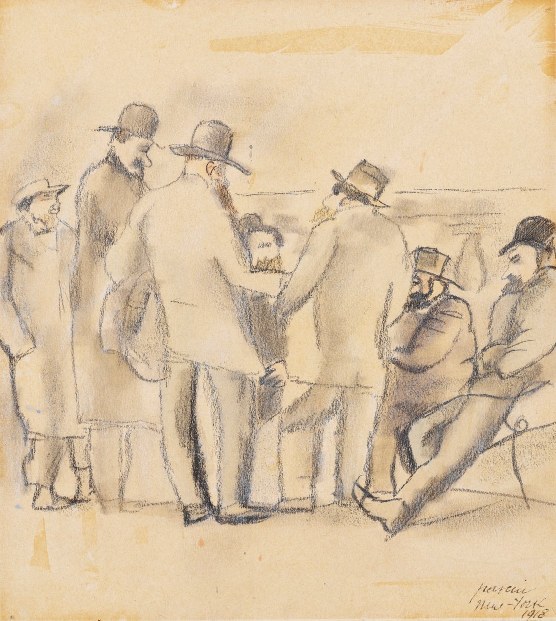 Group of Men, New York af Jules Pascin