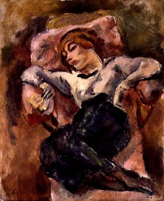 Hermine David Sleeping, ca. 1916 (olie på lærred) af Jules Pascin