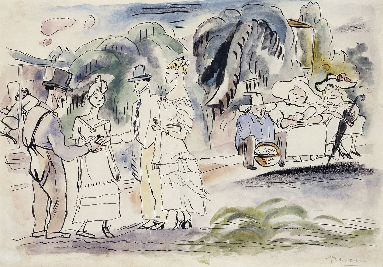 I Florida; En Floride, ca. 1917 af Jules Pascin