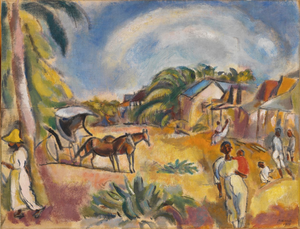 Landskab med Figurer og Vogn af Jules Pascin