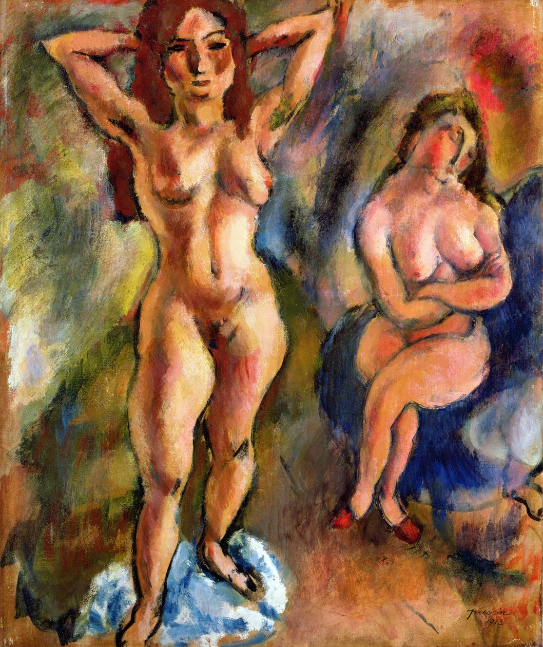 To nøgenbilleder: En stående, en siddende, 1913 af Jules Pascin