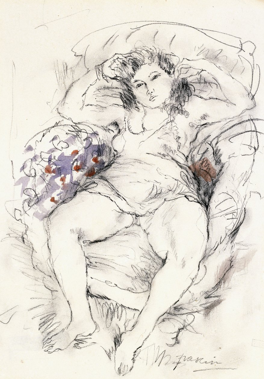 Kvinde i en stol, 1925-1926 af Jules Pascin