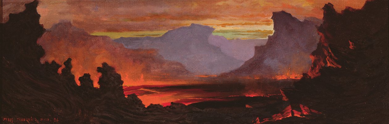 Hilo Volcano, Hawaii, 1886 af Jules Tavernier