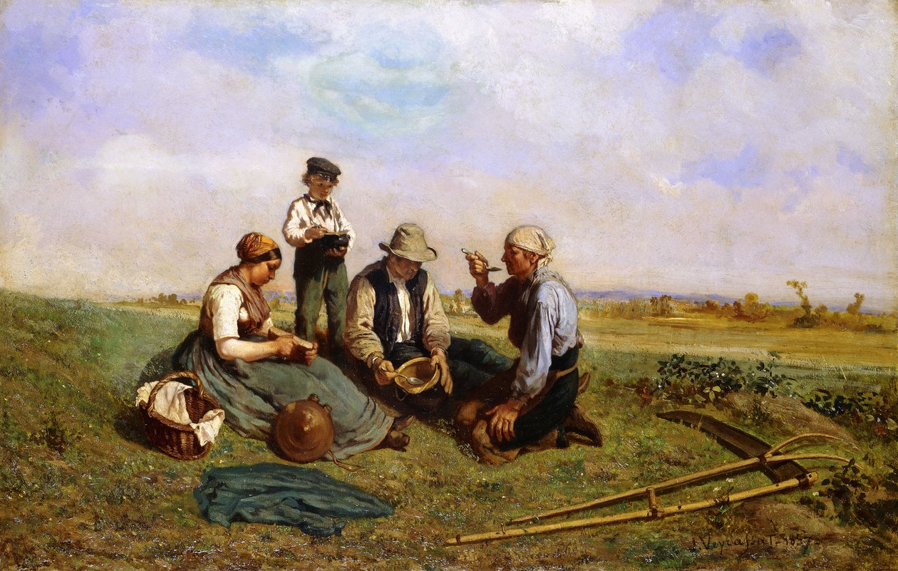 The Haymakers" frokost, 1857 af Jules Veyrassat