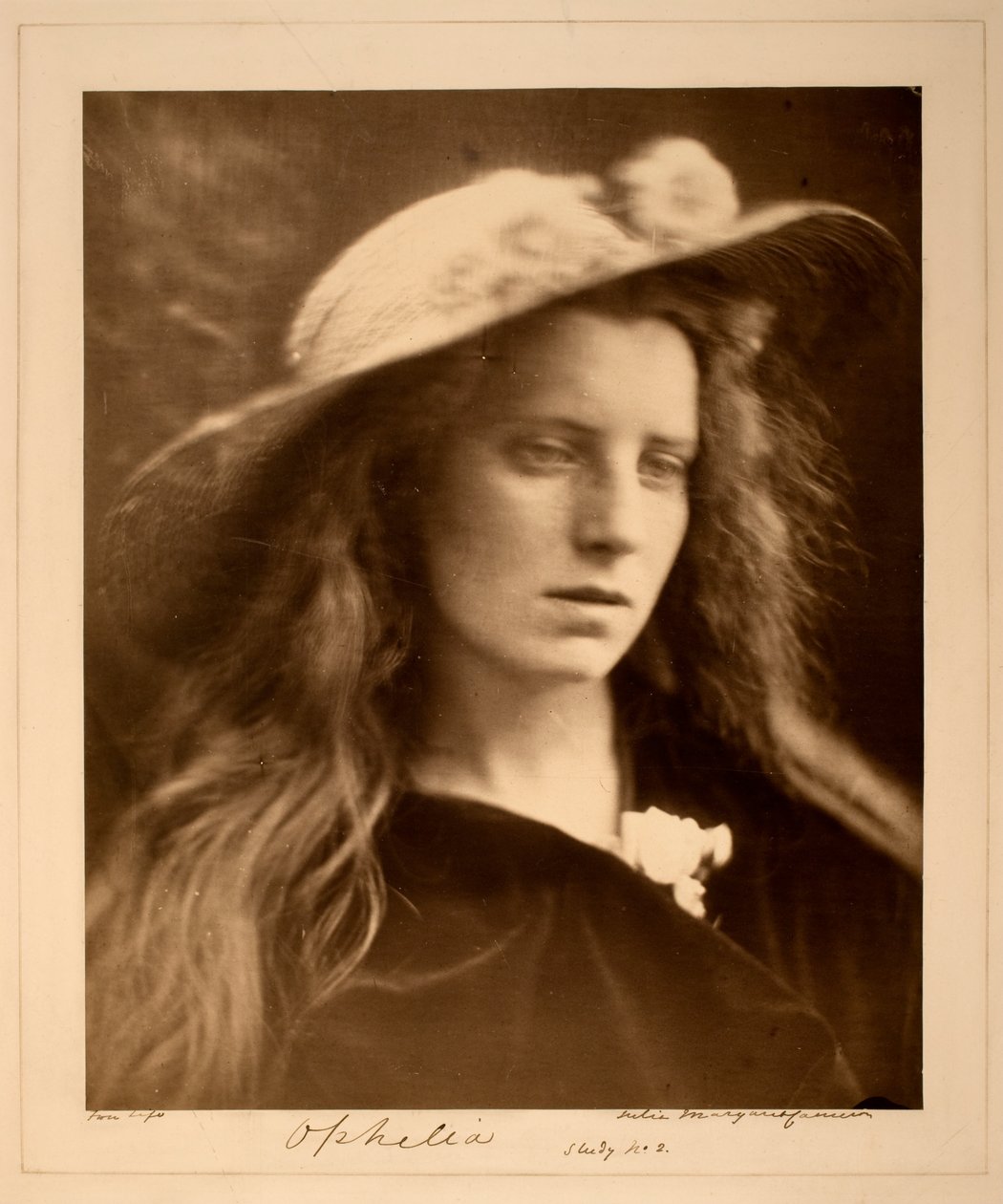 Ophelia undersøgelse nr. 2 af Julia Margaret Cameron