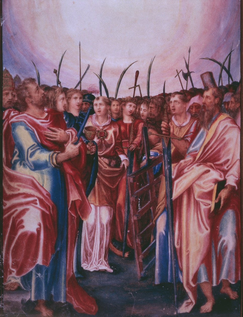 Allehelgensdag, fra en faksimile af brevet af kong Filip II af Spanien, 1569 (pergament) af Julian and Leon, Andres de Fuente del Saz