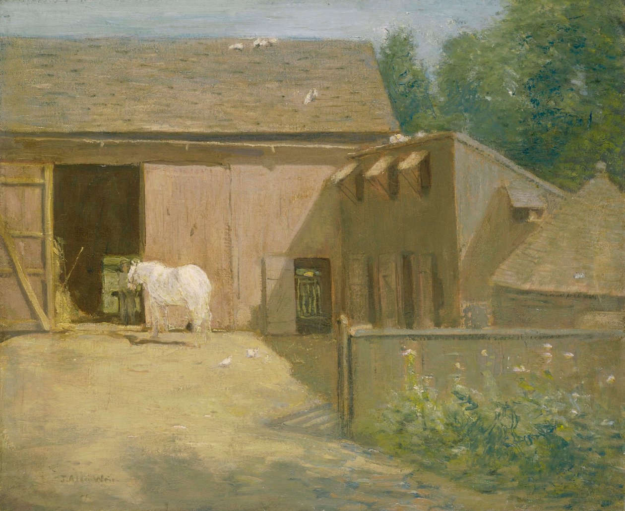 New England Barnyard af Julian Alden Weir