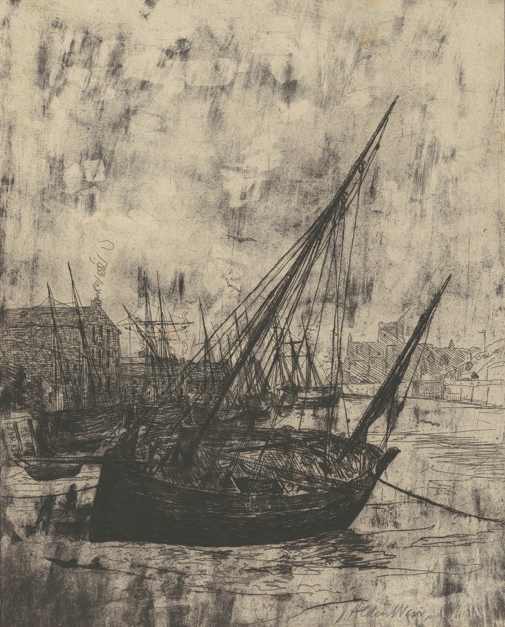 Både ved Peel—Isle of Man af Julian Alden Weir