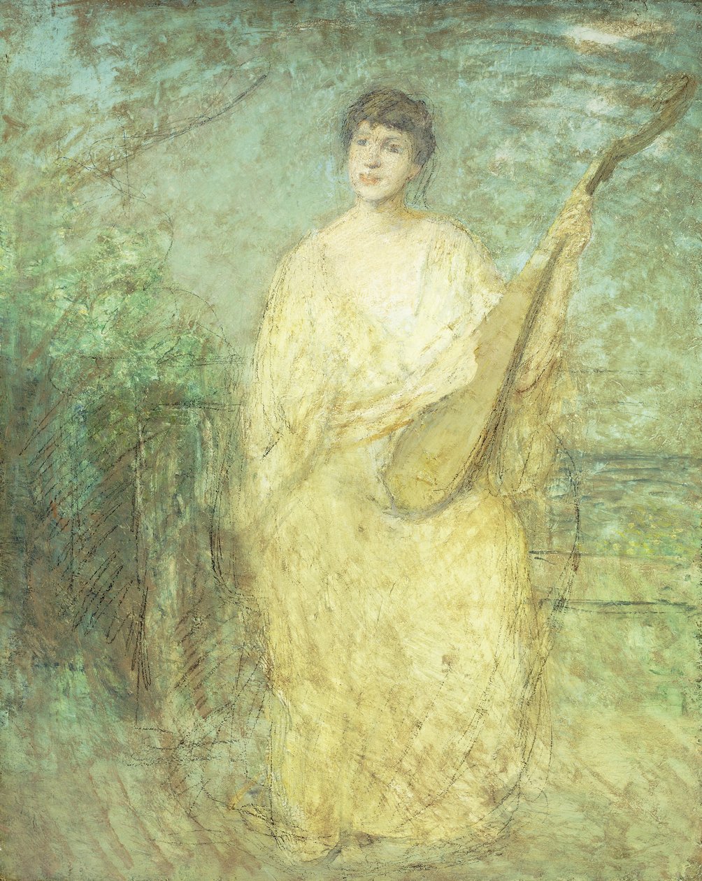 Model med en lut, af Julian Alden Weir