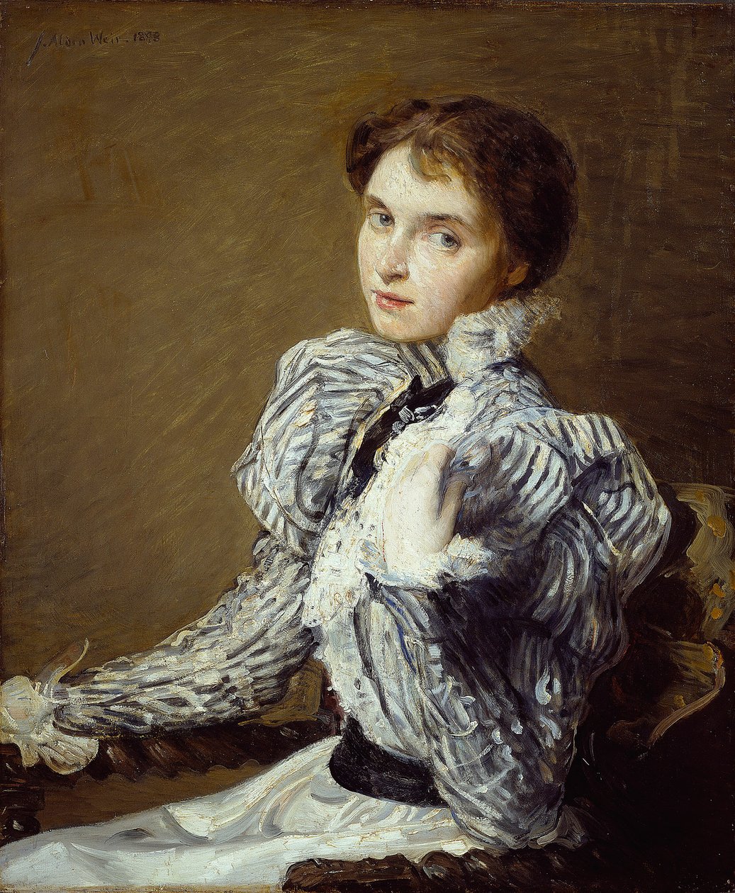 Den grå bodice, 1898. af Julian Alden Weir