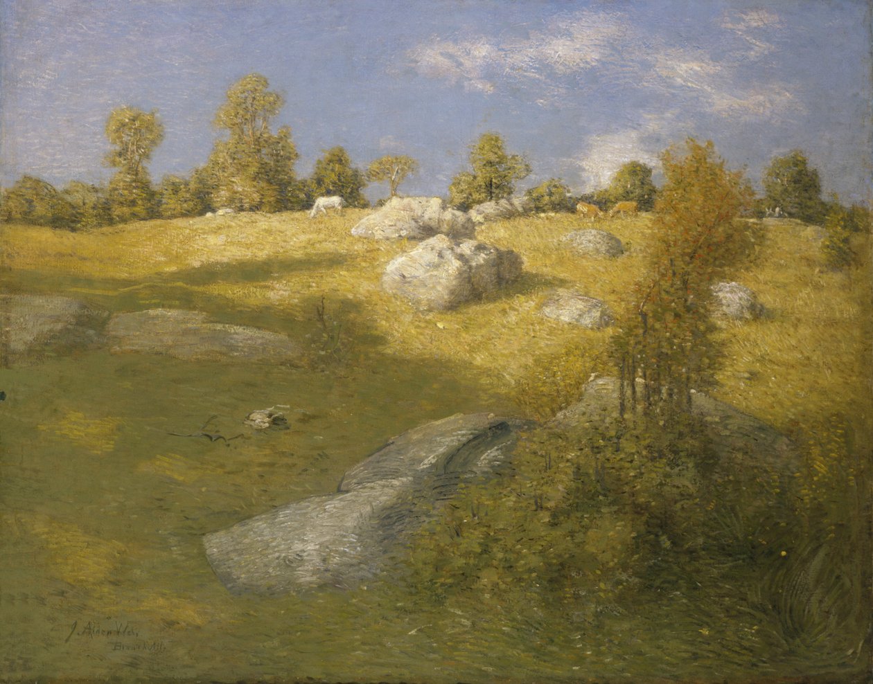 Oplands Græsmark, ca. 1905. af Julian Alden Weir